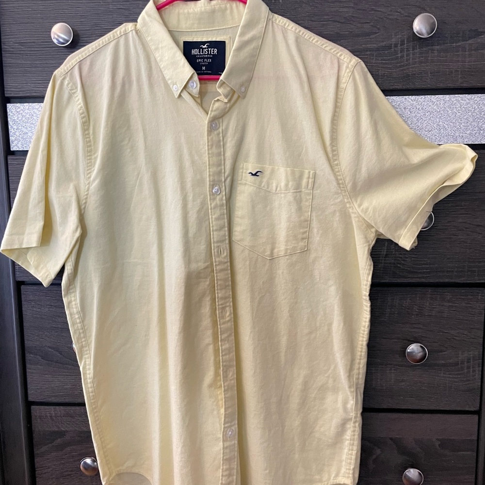 New Hollister Men's Long Sleeve Button Down Dress Shirt Size M